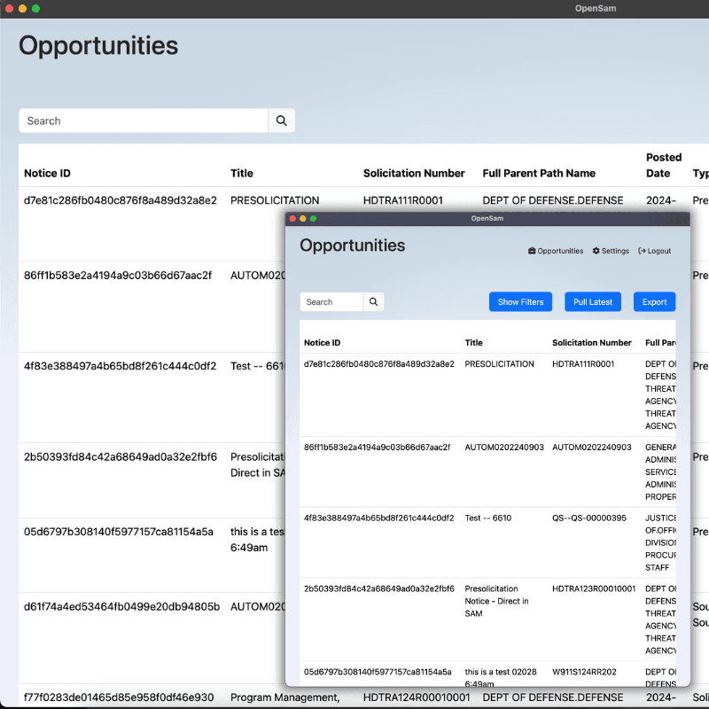 OpenSamGov Opportunities